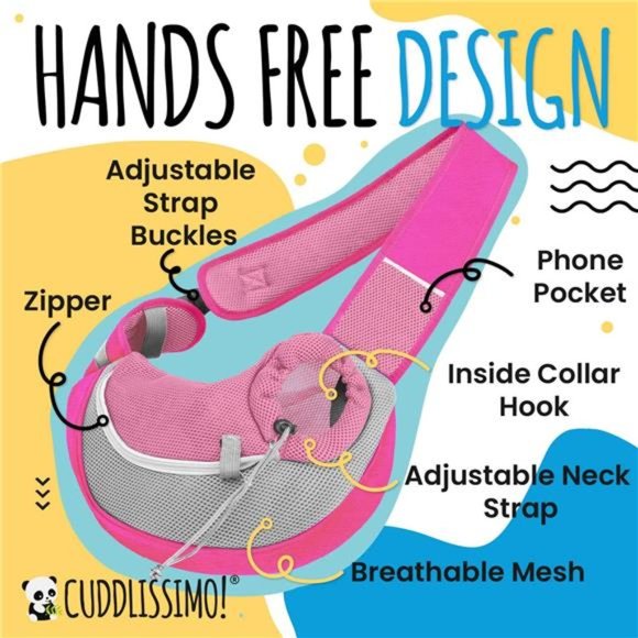 Pet Sling Carrier -Small Dog Puppy Cat Carrying Bag Purse Pouch -For Pooch Doggy - Picture 5 of 7